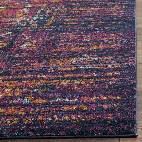 EVOKE, BLUE / FUCHSIA, 5'-1" X 5'-1" Square, Area Rug. Picture 2
