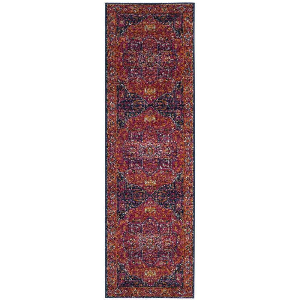 EVOKE, FUCHSIA / ORANGE, 2'-2" X 11', Area Rug. Picture 1