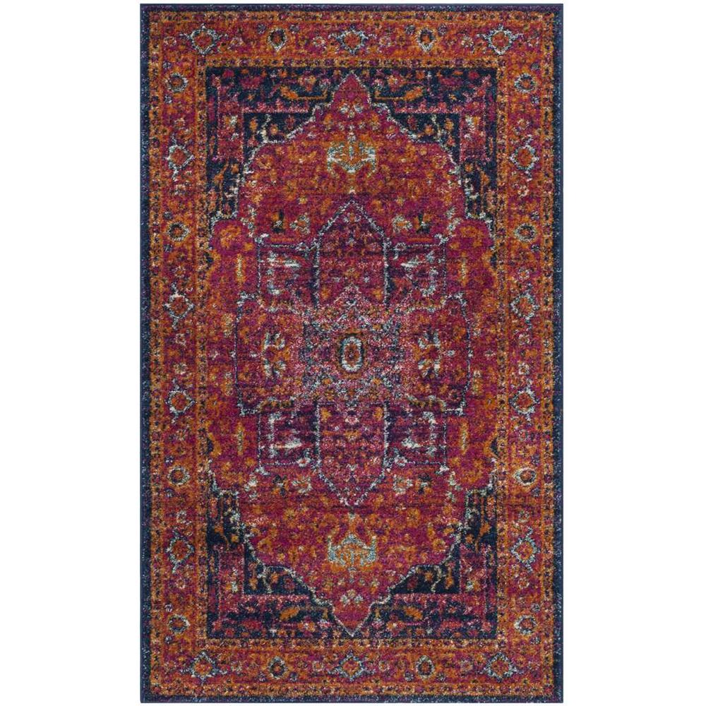 EVOKE, FUCHSIA / ORANGE, 3' X 5', Area Rug. Picture 1