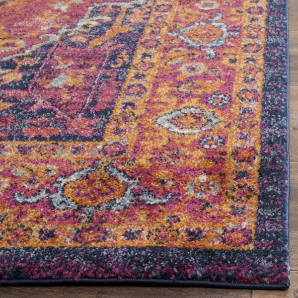 EVOKE, FUCHSIA / ORANGE, 5'-1" X 5'-1" Square, Area Rug. Picture 2