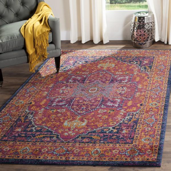 EVOKE, FUCHSIA / ORANGE, 5'-1" X 5'-1" Square, Area Rug. Picture 3