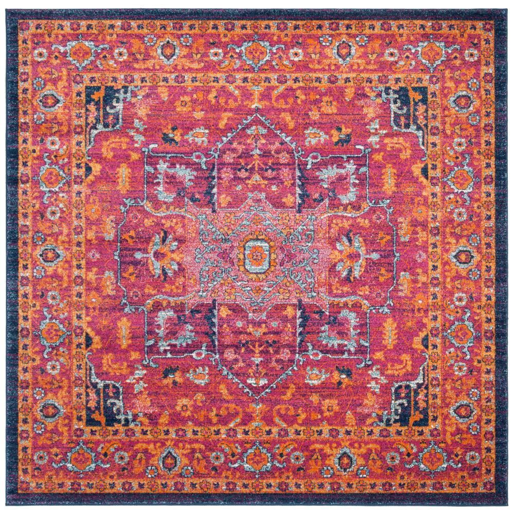 EVOKE, FUCHSIA / ORANGE, 5'-1" X 5'-1" Square, Area Rug. Picture 1