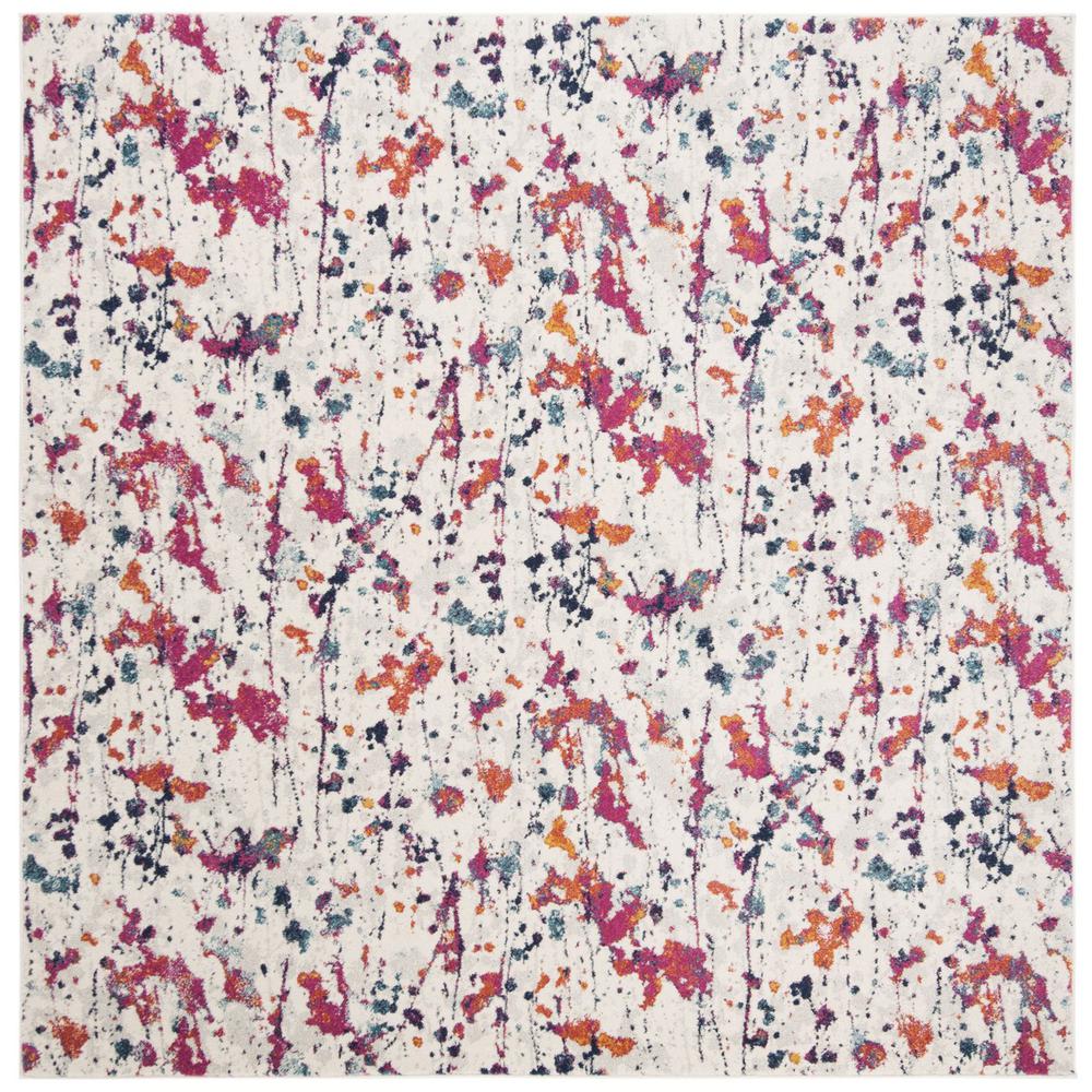 EVOKE, IVORY / RED, 6'-7" X 6'-7" Square, Area Rug. Picture 1