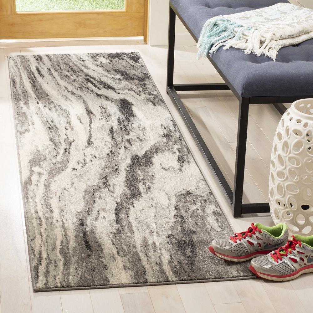 EVOKE, IVORY / GREY, 2'-2" X 7', Area Rug, EVK285F-27. Picture 1