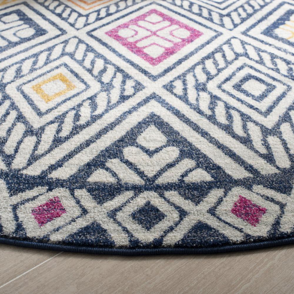 EVOKE, NAVY / IVORY, 6'-7" X 6'-7" Round, Area Rug, EVK286N-7R. Picture 1