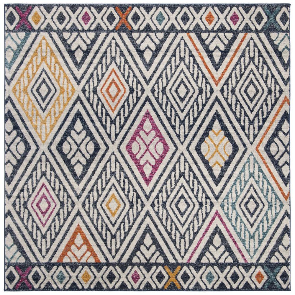 EVOKE, NAVY / IVORY, 6'-7" X 6'-7" Square, Area Rug, EVK286N-7SQ. Picture 1