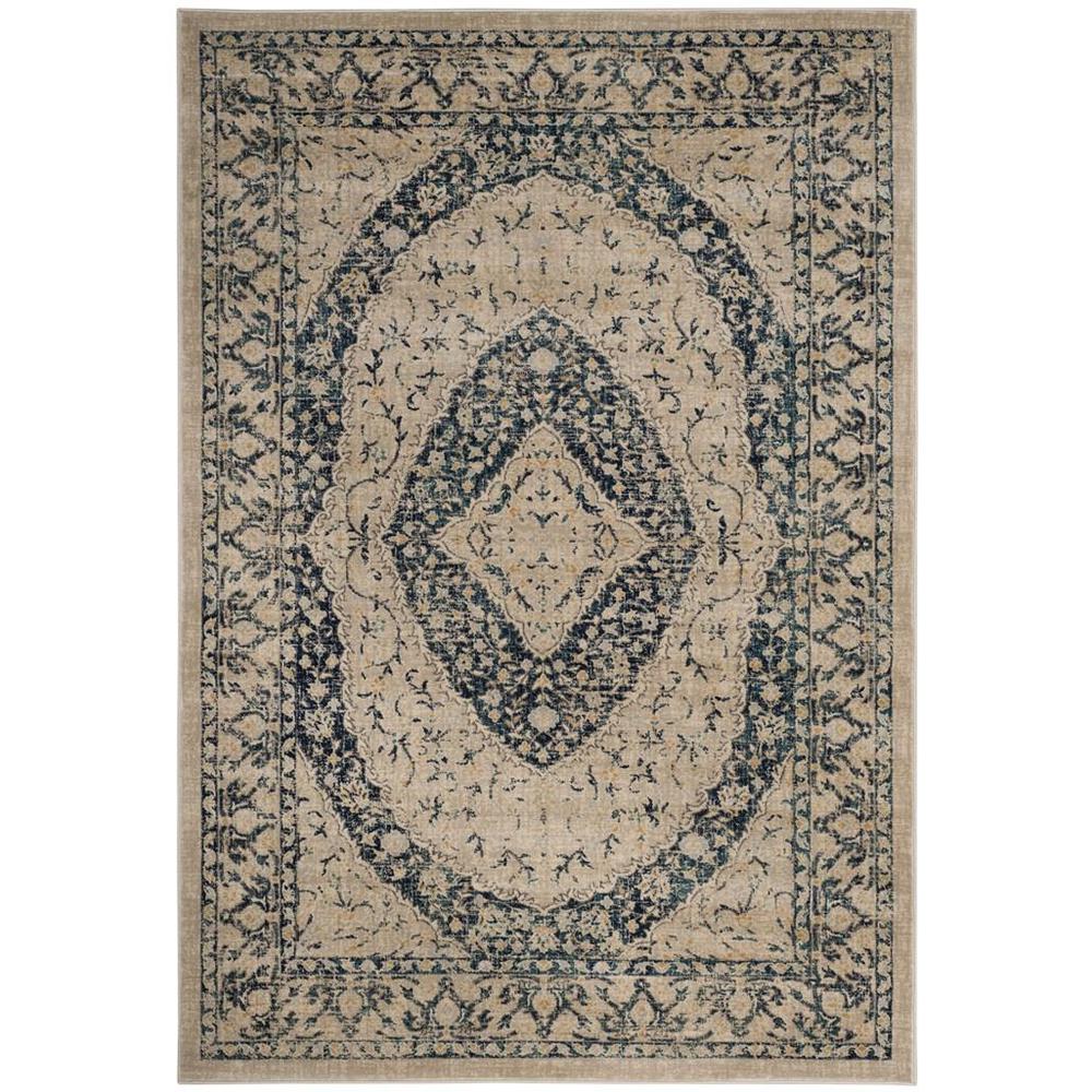 EVOKE, BEIGE / NAVY, 4' X 6', Area Rug, EVK518C-4. Picture 1