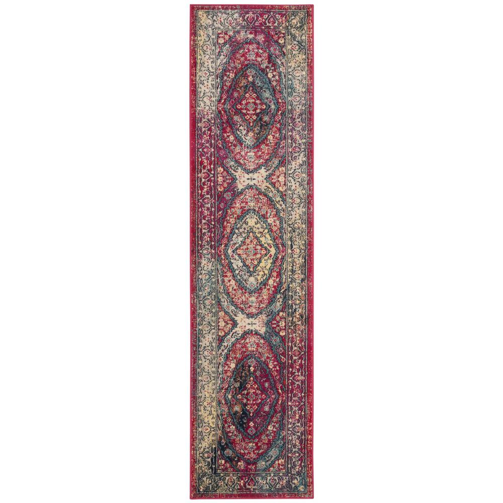 EVOKE, FUCHSIA / IVORY, 2' X 8', Area Rug. Picture 1