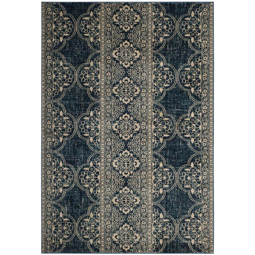 EVOKE, ROYAL / IVORY, 5'-1" X 7'-6", Area Rug, EVK520D-5. Picture 1
