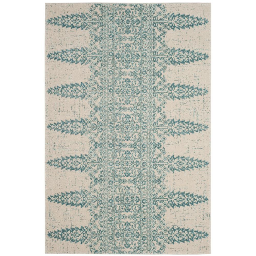 EVOKE, IVORY / TEAL, 3' X 5', Area Rug. Picture 1