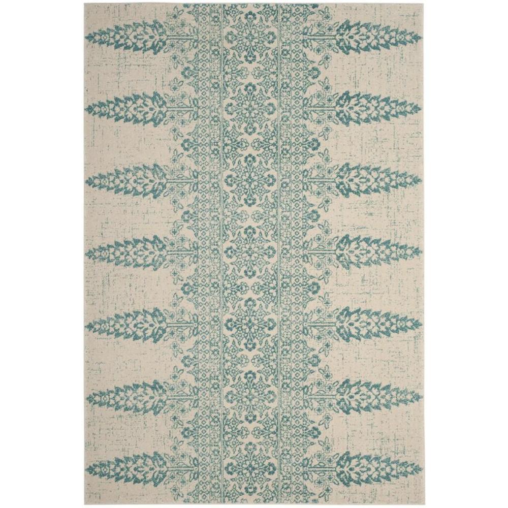 EVOKE, IVORY / TEAL, 5'-1" X 7'-6", Area Rug. Picture 1