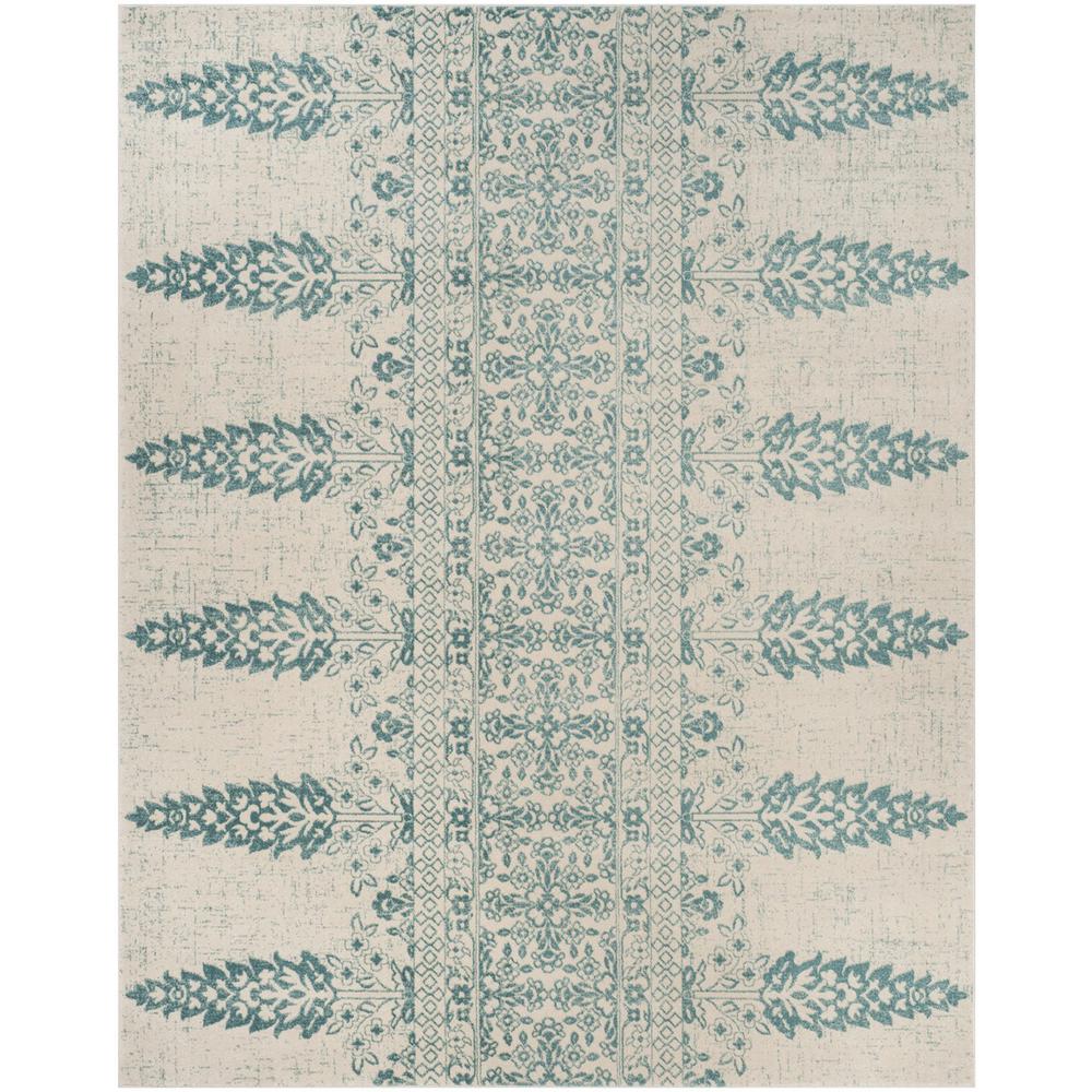 EVOKE, IVORY / TEAL, 8' X 10', Area Rug. Picture 1