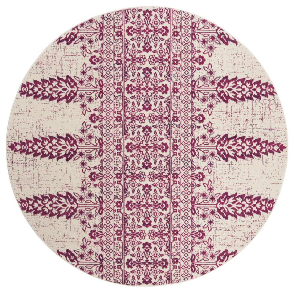 EVOKE, IVORY / FUCHSIA, 6'-7" X 6'-7" Round, Area Rug. Picture 1