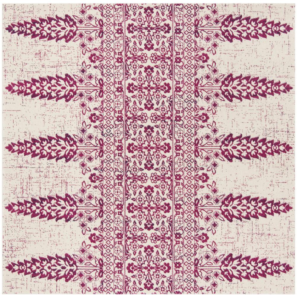 EVOKE, IVORY / FUCHSIA, 6'-7" X 6'-7" Square, Area Rug. Picture 1