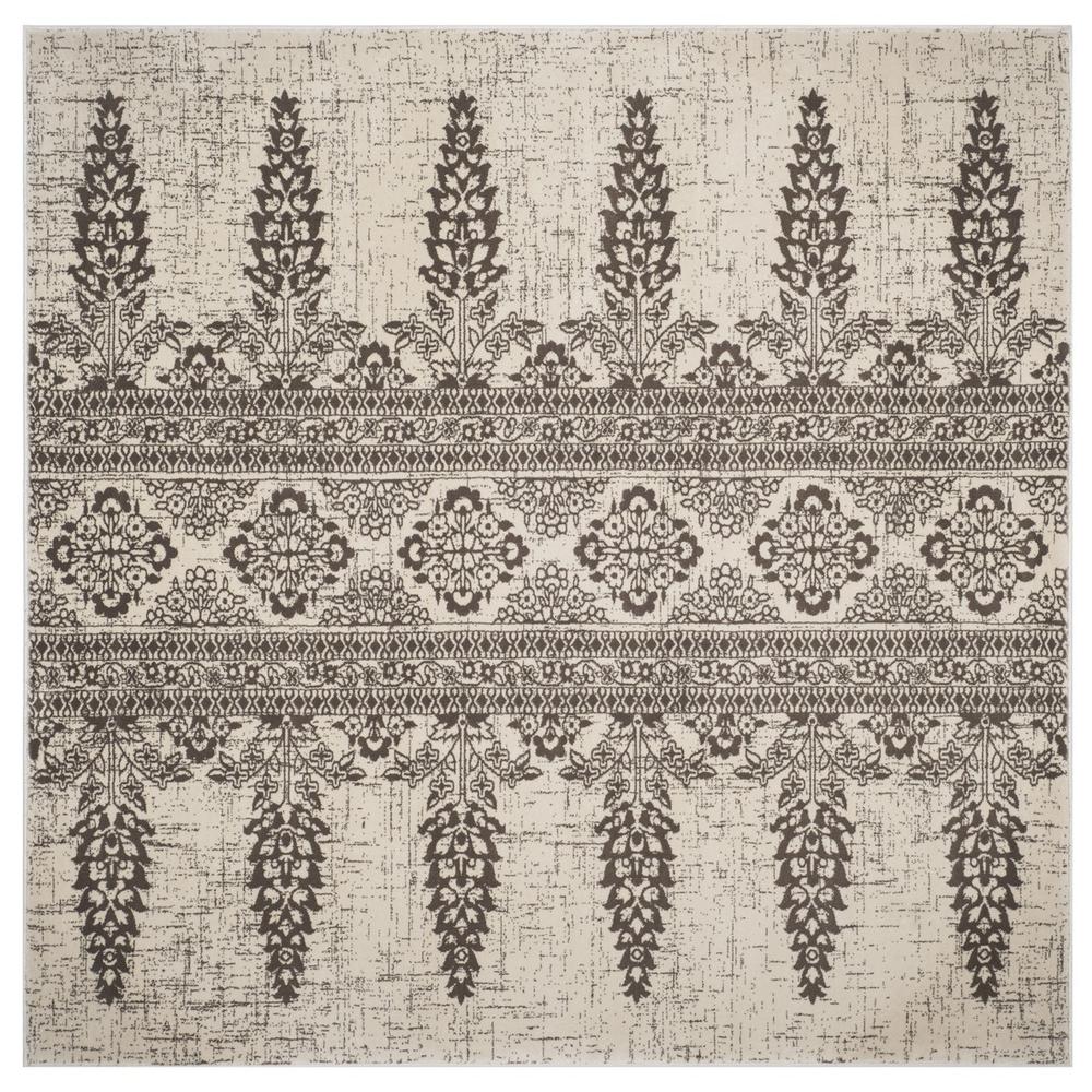 EVOKE, IVORY / SILVER, 6'-7" X 6'-7" Square, Area Rug, EVK521S-7SQ. Picture 1