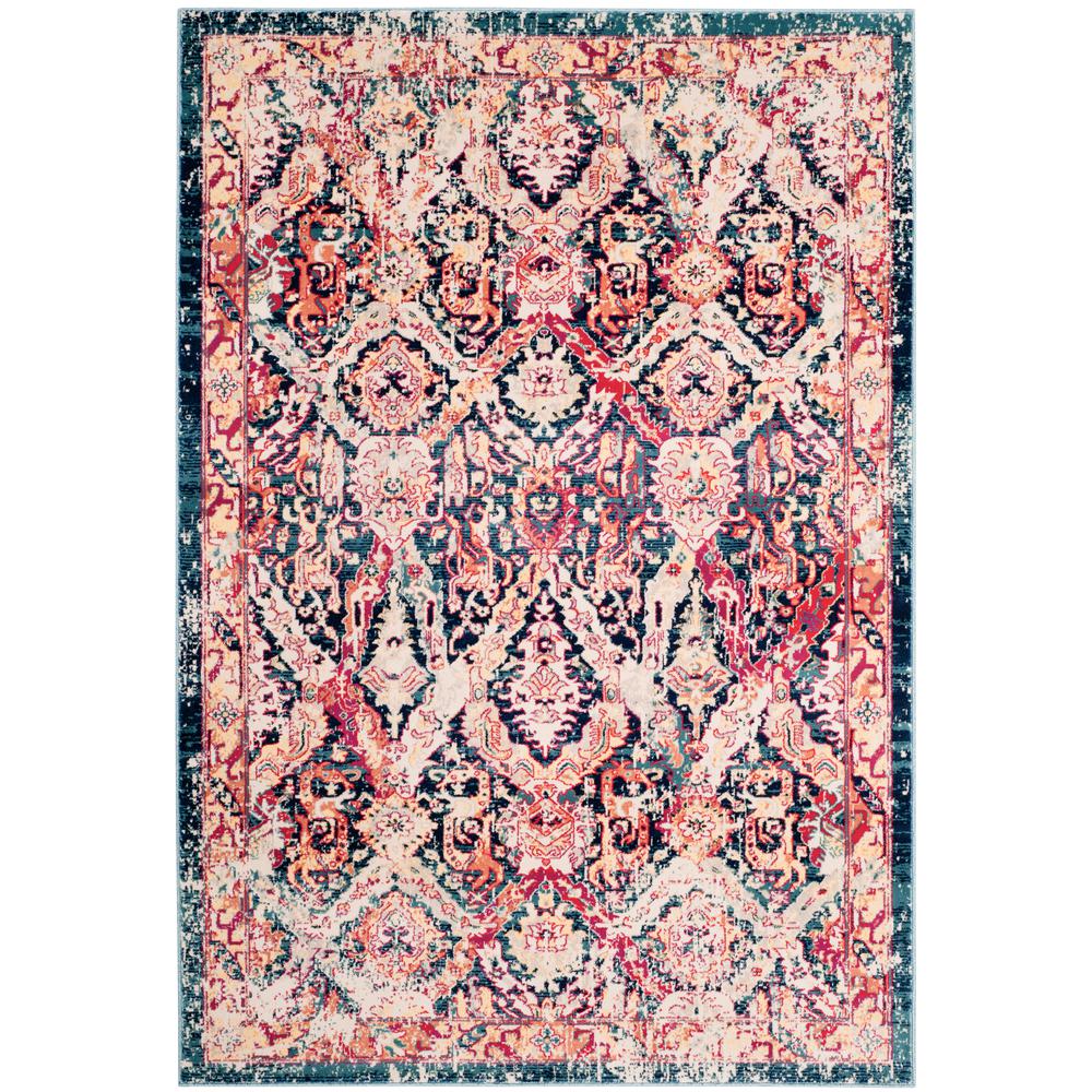 EVOKE, BLUE / FUCHSIA, 5'-1" X 7'-6", Area Rug, EVK523T-5. Picture 2