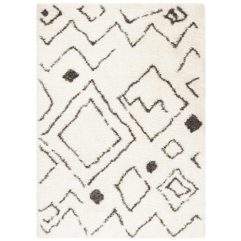 FLOKATI SHAG 900, IVORY / CHARCOAL, 5'-3" X 7'-6", Area Rug. Picture 1