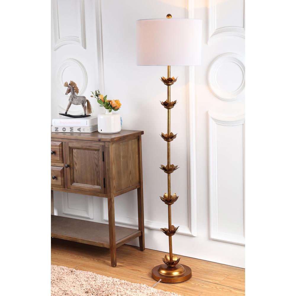 Landen Leaf 63.5-Inch H Floor Lamp, Antique Gold. Picture 4