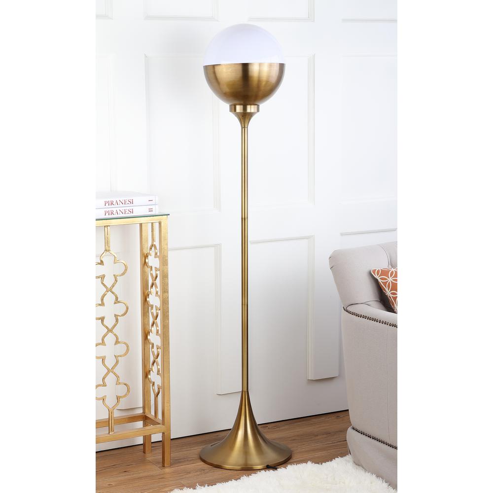 Renato 63.5-Inch H Floor Lamp, Brass Gold. Picture 2