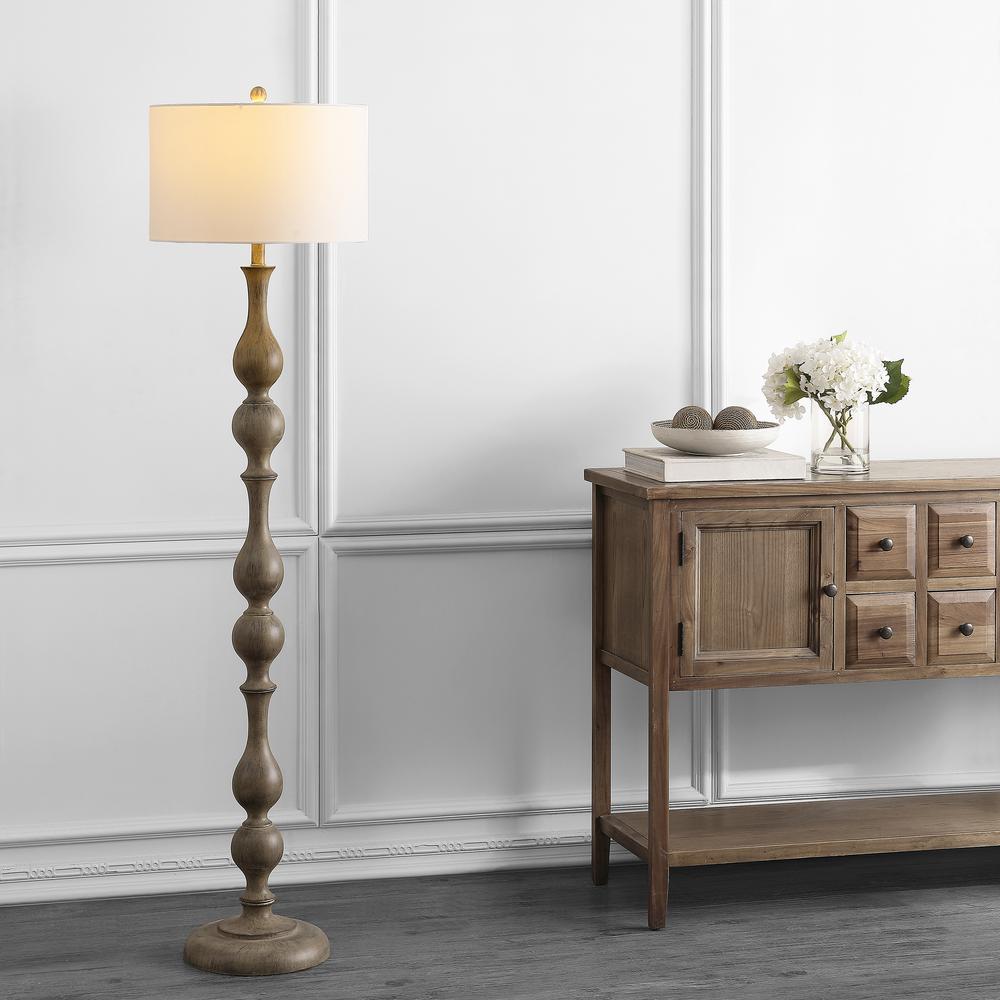 Glendora Floor Lamp, Brown Wooden Finish. Picture 3