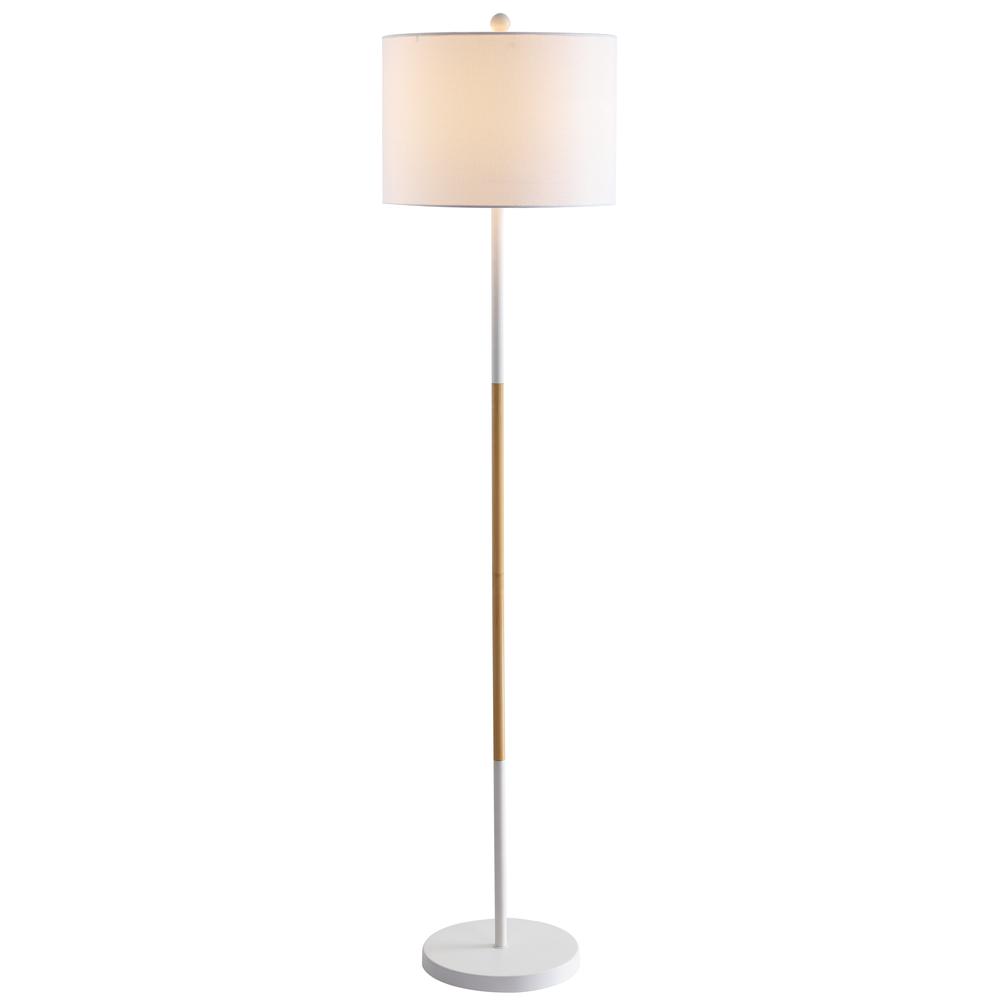 Melrose Floor Lamp, White/Wood Finish. Picture 4