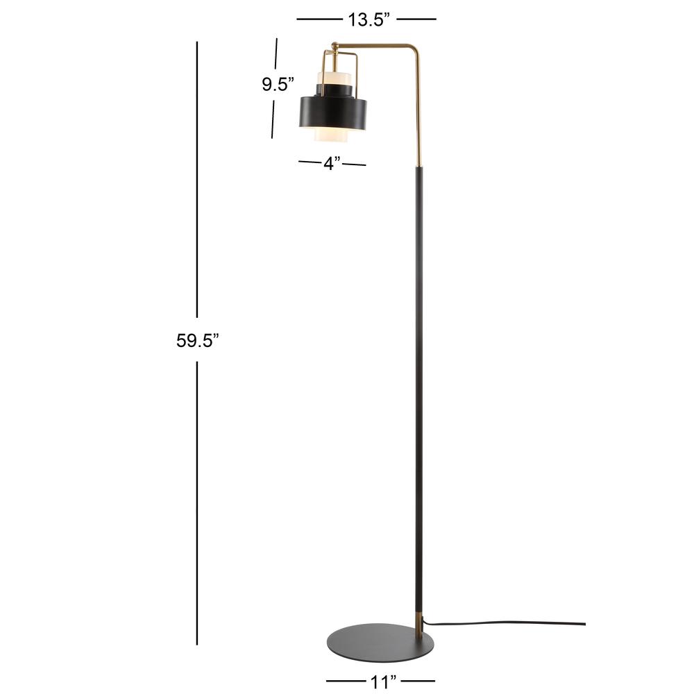 Brendon Floor Lamp, Black/Brass Gold. Picture 1