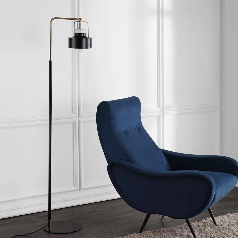 Brendon Floor Lamp, Black/Brass Gold. Picture 2
