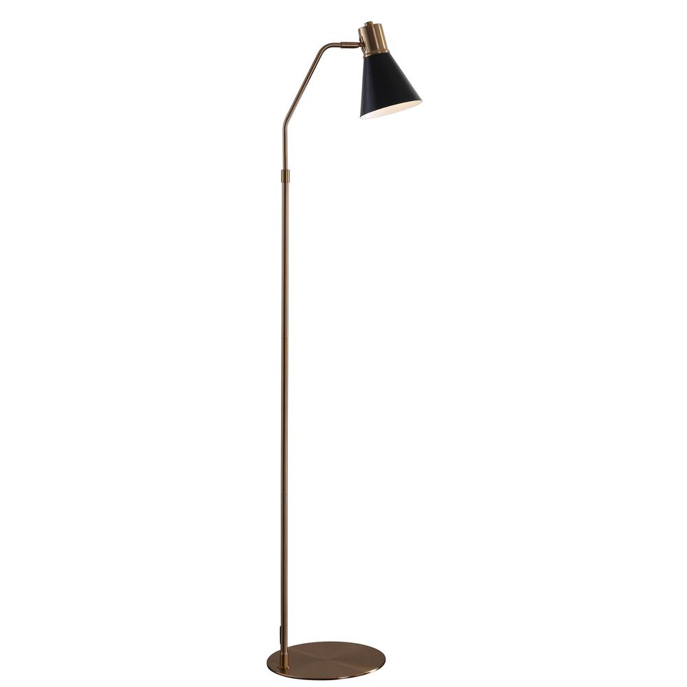 Grania Floor Lamp, Black/Brass Gold. Picture 4