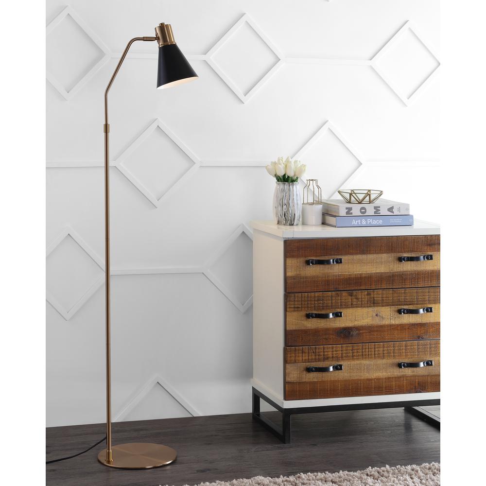 Grania Floor Lamp, Black/Brass Gold. Picture 3