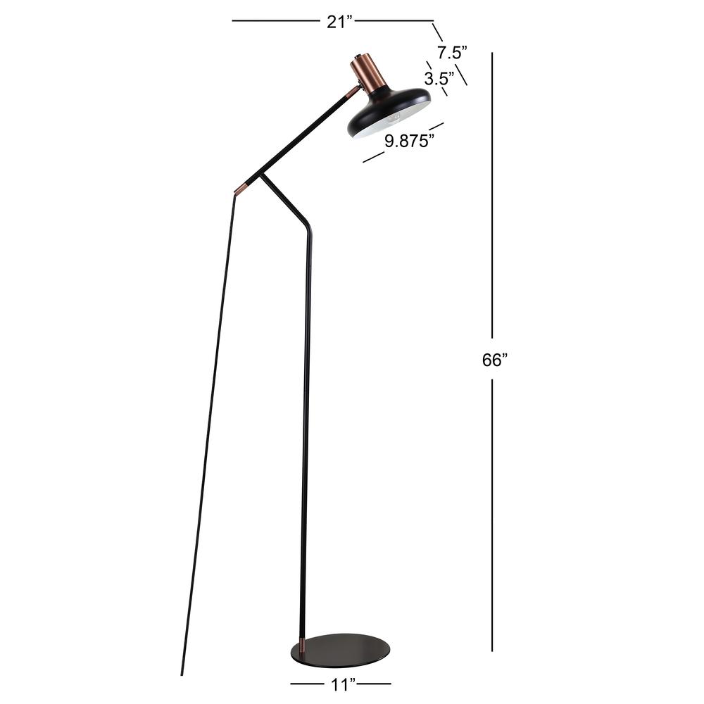 Amia Floor Lamp, Black/Antique Copper. Picture 1