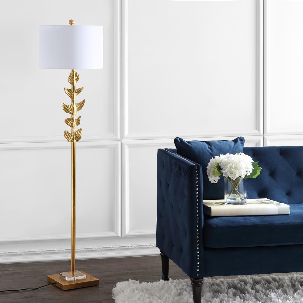 Georgiana Floor Lamp, Gold Leaf. Picture 1