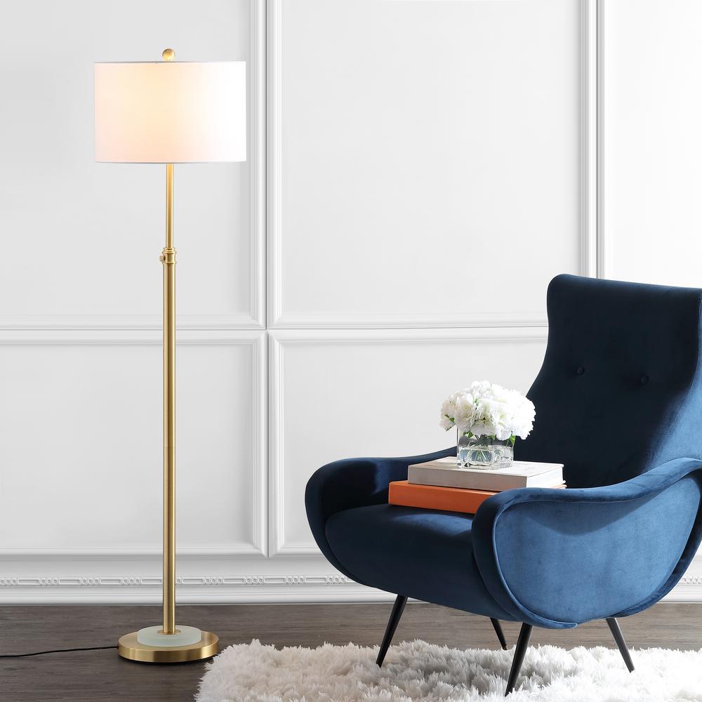 Pierson Floor Lamp, Brass Gold/Frost White. Picture 3