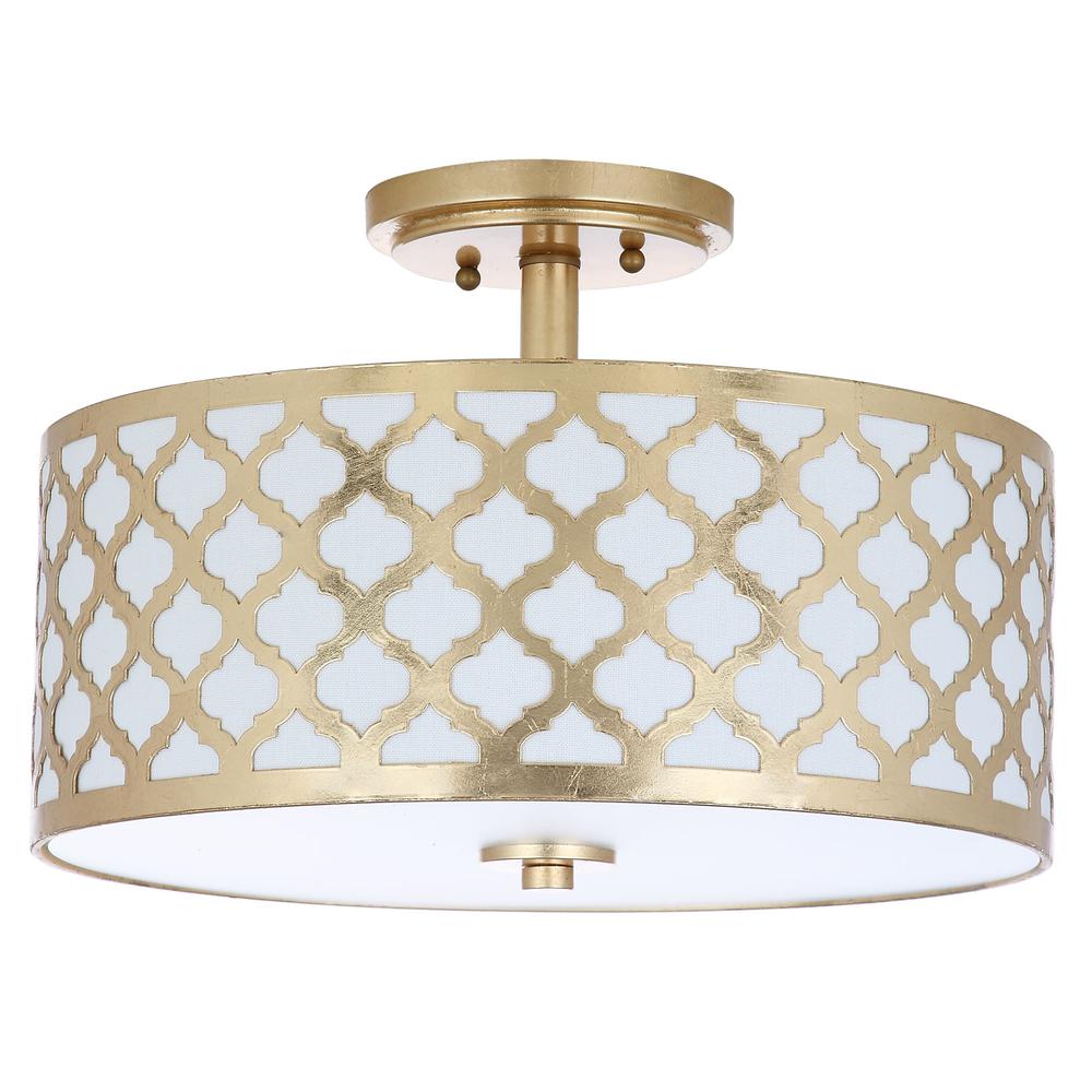 Kora Quatrefoil 3 Light 15-Inch Dia Gold Flush Mount , Gold Leaf. Picture 3