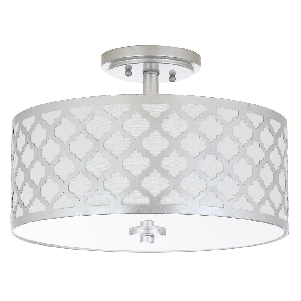 Kora Quatrefoil 3 Light 15-Inch Dia Silver Flush Mount , Silver Leaf. Picture 3
