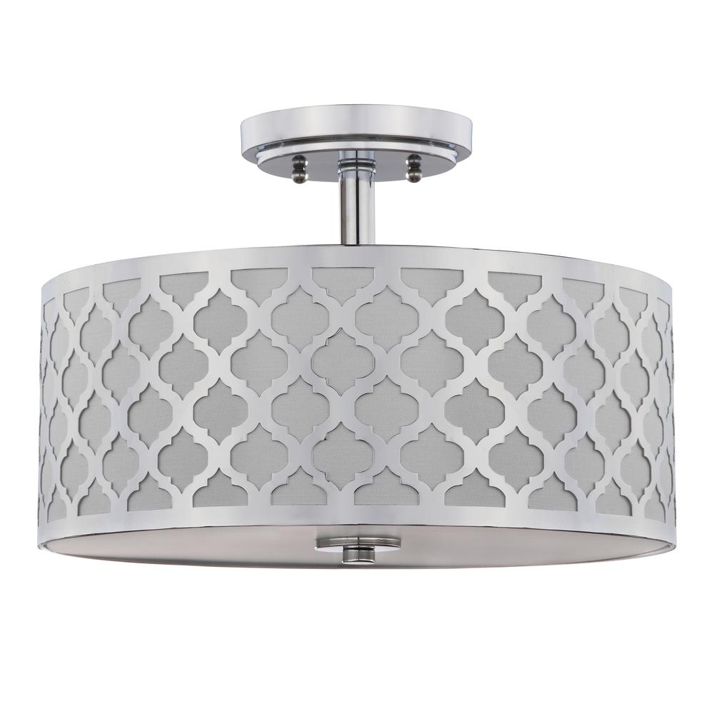 Kora Quatrefoil 3 Light 15-Inch Dia Chrome Flush Mount , Chrome. Picture 2