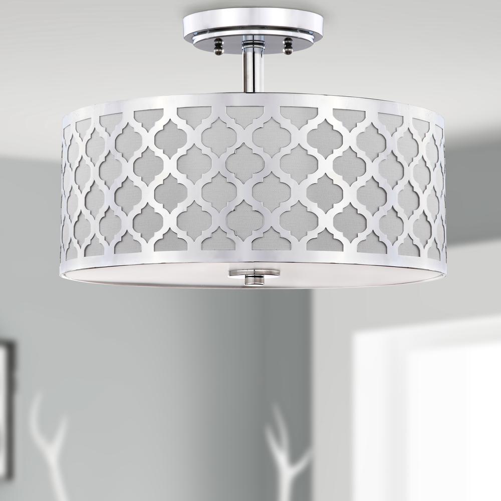 Kora Quatrefoil 3 Light 15-Inch Dia Chrome Flush Mount , Chrome. Picture 1
