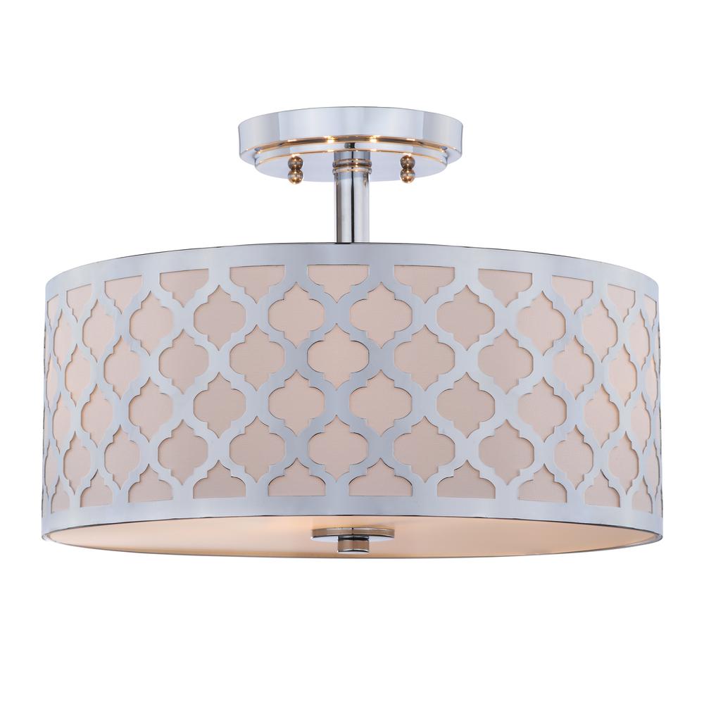 Kora Quatrefoil 3 Light 15-Inch Dia Chrome Flush Mount , Chrome. Picture 4