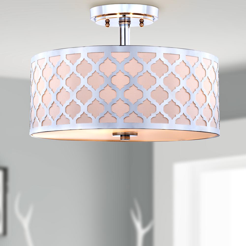 Kora Quatrefoil 3 Light 15-Inch Dia Chrome Flush Mount , Chrome. Picture 3