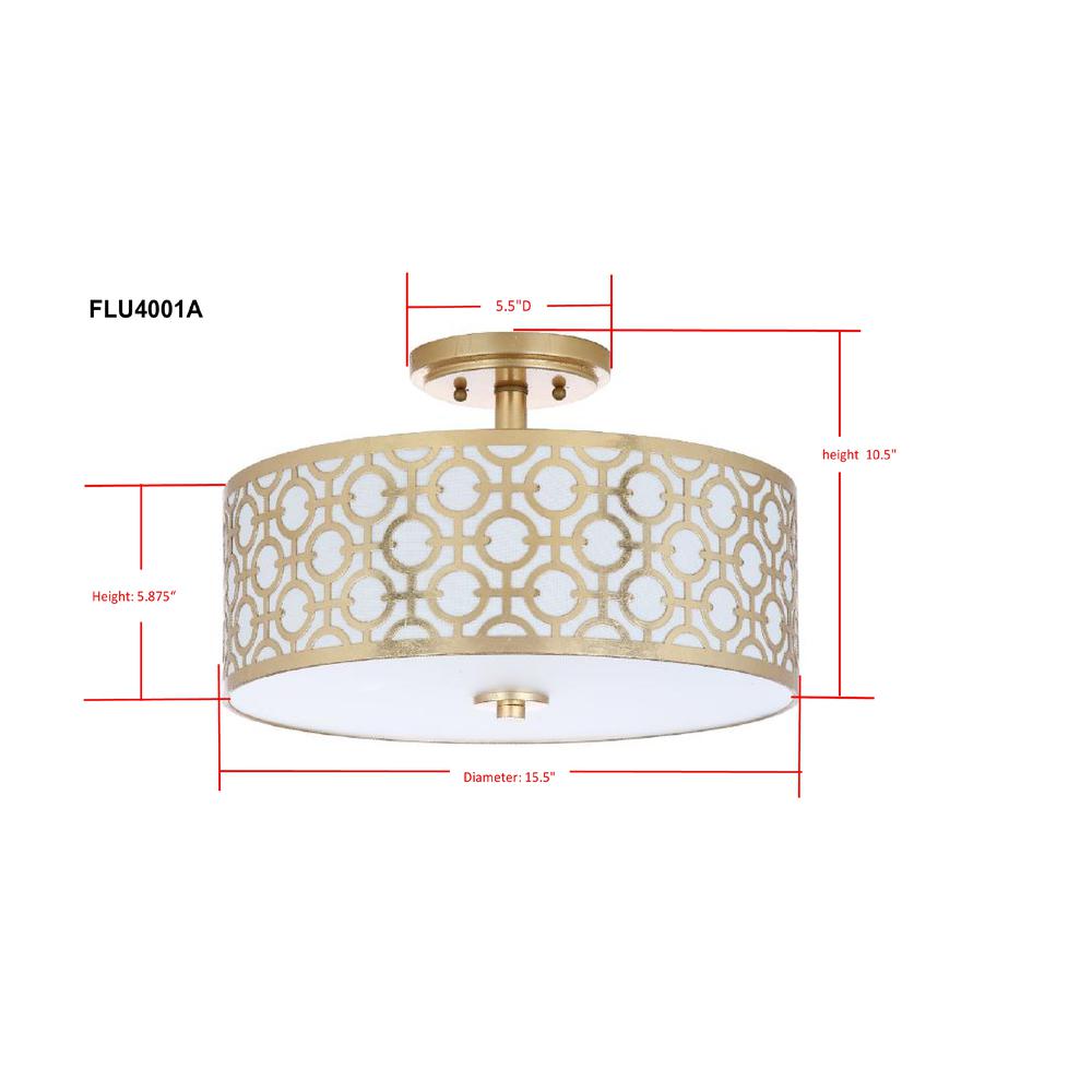 Vera Chain-Link 3 Light 15.5-Inch Dia Gold Flush Mount , Gold. Picture 1