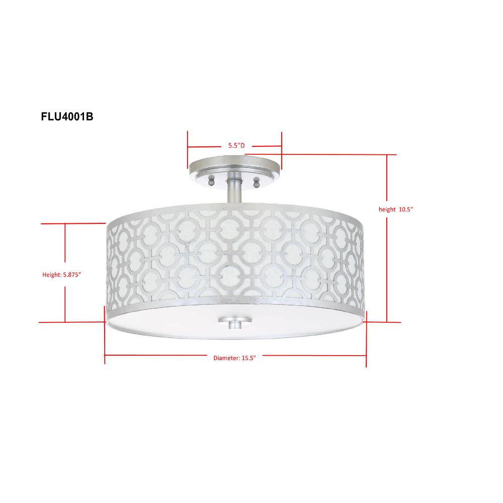 Vera Chain-Link 3 Light 15.5-Inch Dia Silver Flush Mount , Silver. Picture 1