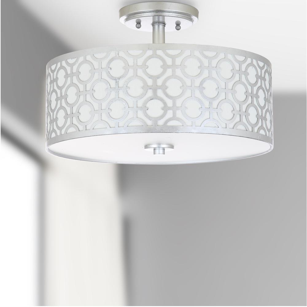 Vera Chain-Link 3 Light 15.5-Inch Dia Silver Flush Mount , Silver. Picture 2