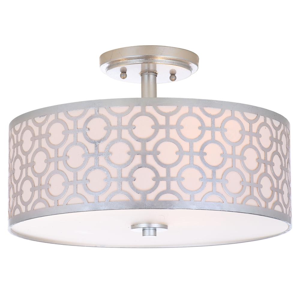Vera Chain-Link 3 Light 15.5-Inch Dia Silver Flush Mount , Silver. Picture 5