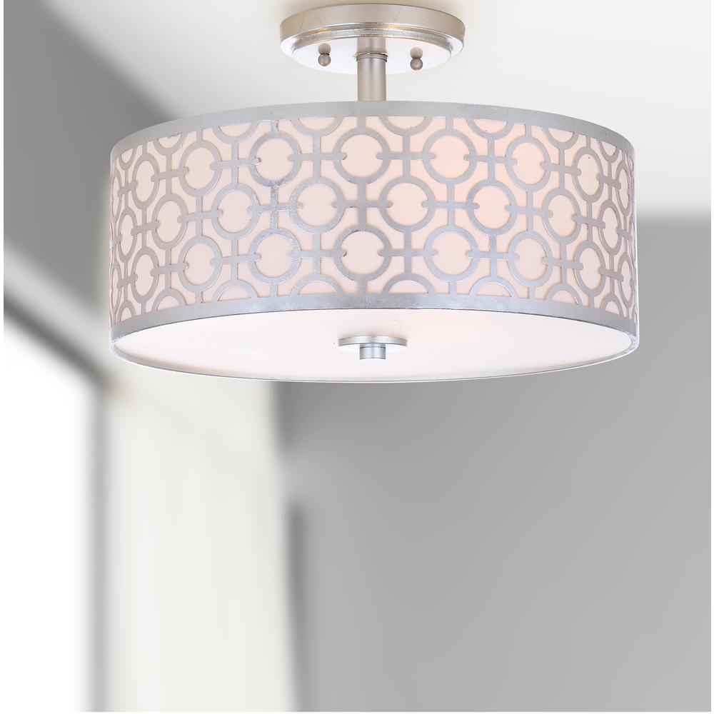 Vera Chain-Link 3 Light 15.5-Inch Dia Silver Flush Mount , Silver. Picture 4