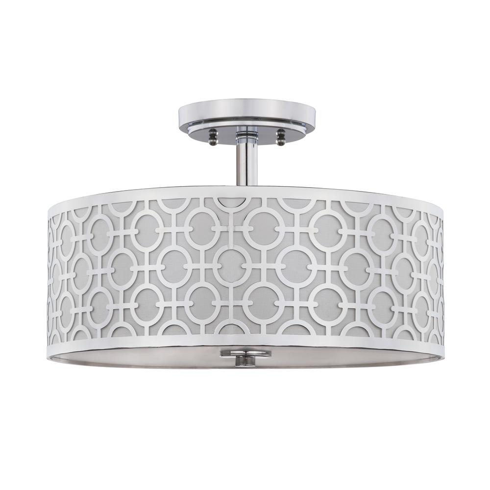 Vera Chain-Link 3 Light 15.5-Inch Dia Chrome Flush Mount , Chrome. Picture 2