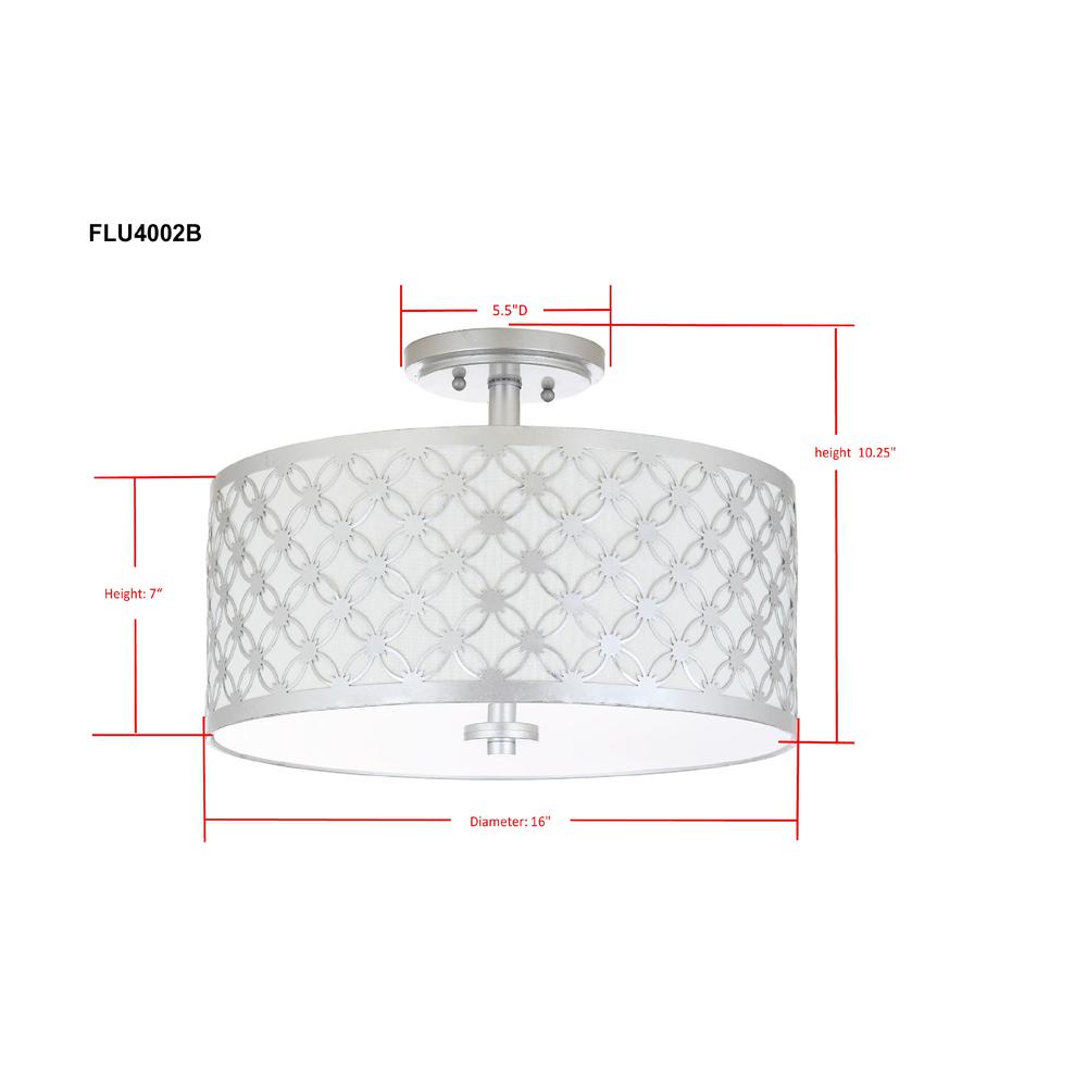 Hutch 3 Light 16-Inch Dia Silver Flush Mount , Silver. Picture 1