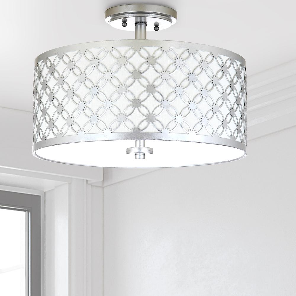 Hutch 3 Light 16-Inch Dia Silver Flush Mount , Silver. Picture 2
