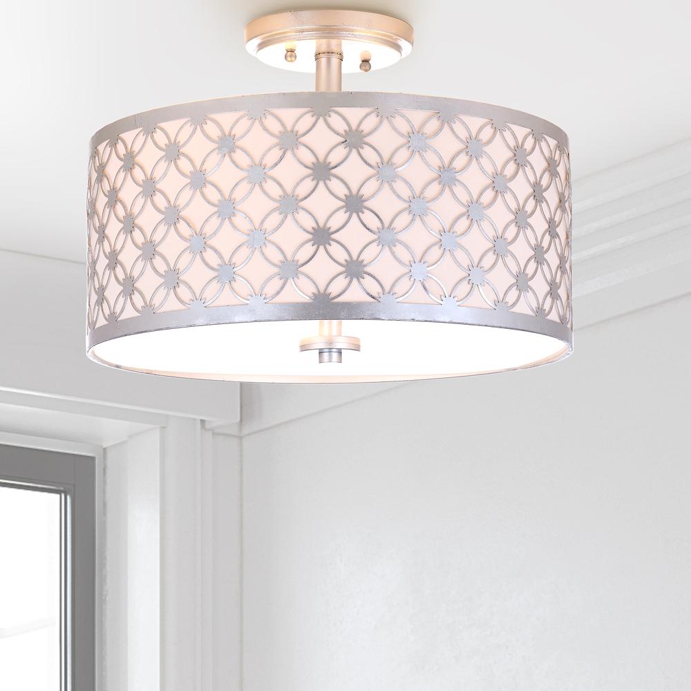 Hutch 3 Light 16-Inch Dia Silver Flush Mount , Silver. Picture 4