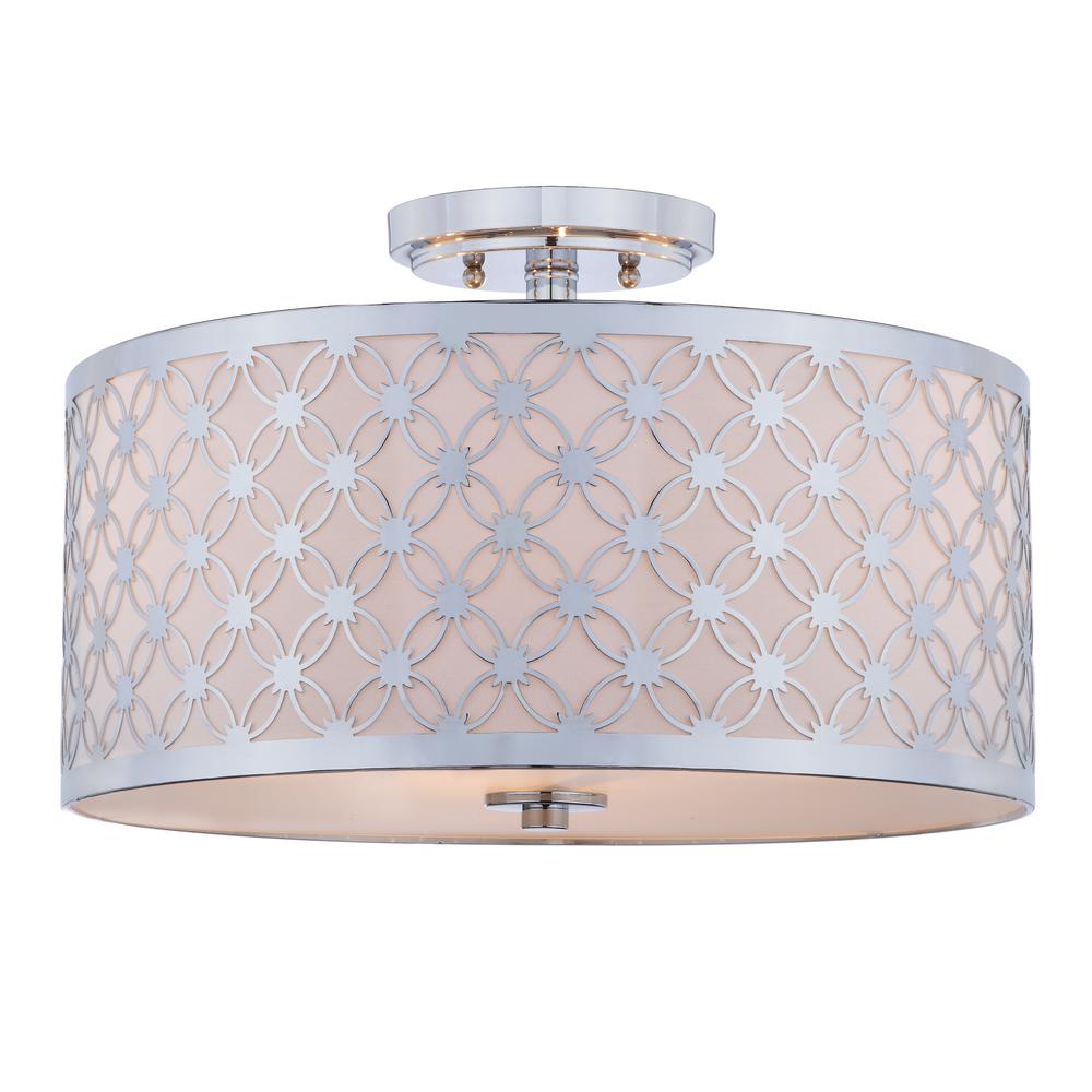 Hutch 3 Light 16-Inch Dia Chrome Flush Mount , Chrome. Picture 4