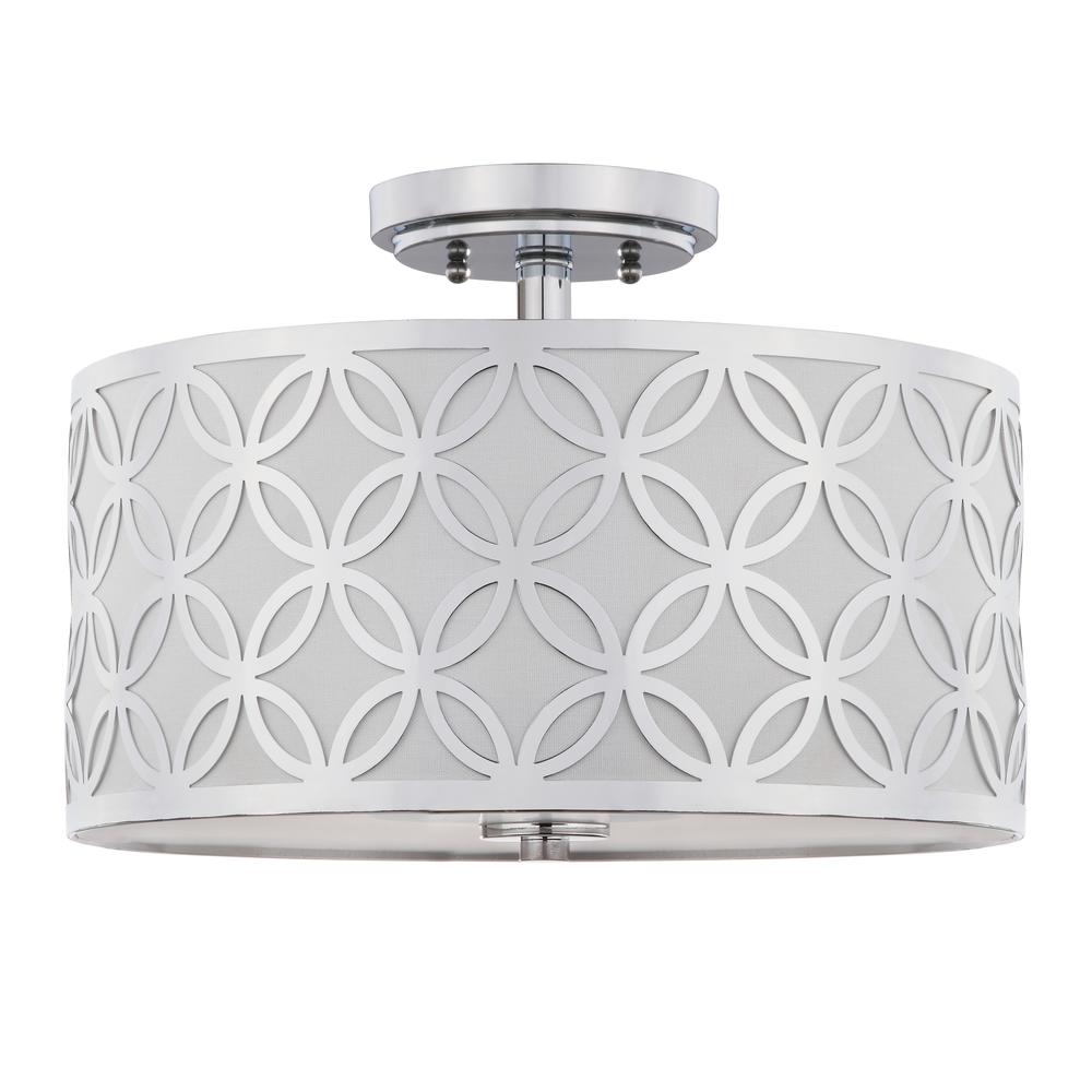 Cecily Leaf Trellis 3 Light 15-Inch Dia Chrome Flush Mount , Chrome. Picture 2