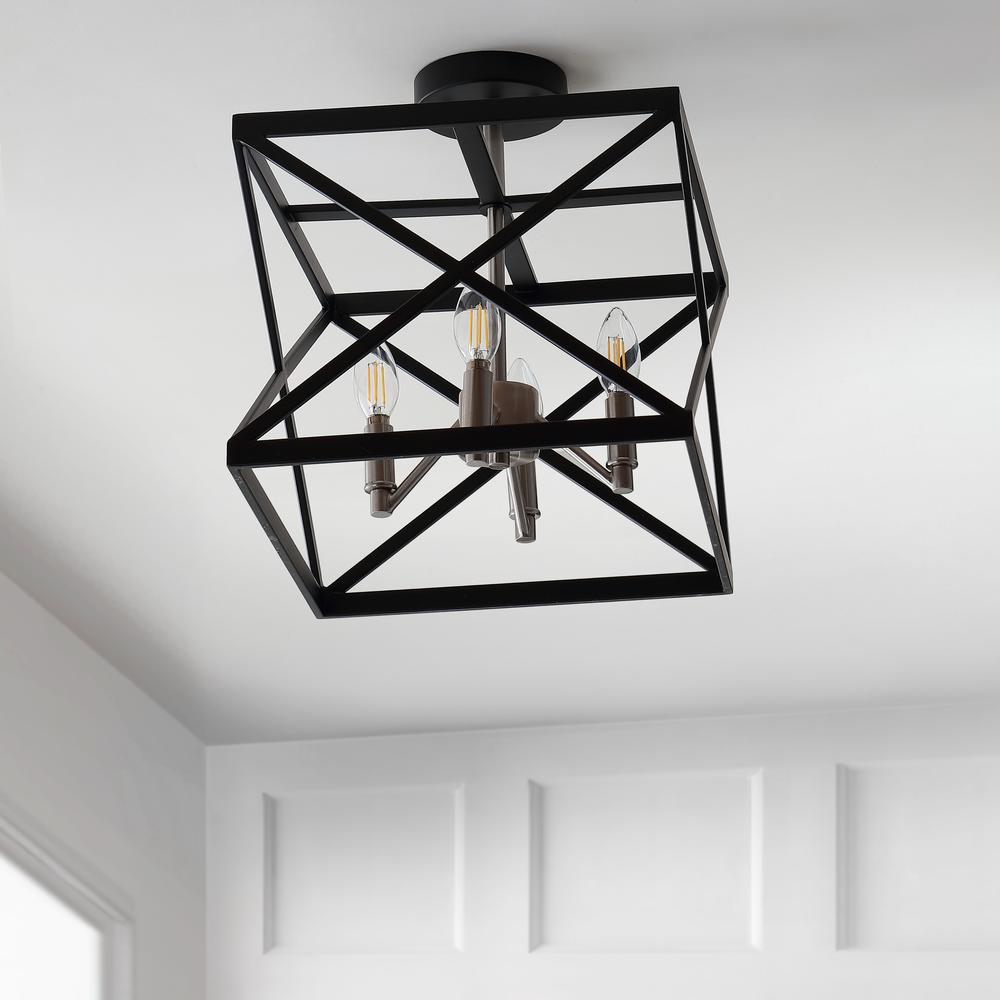 Matias Flush Mount, Black/Nickel. Picture 1